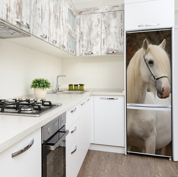 Nálepka fototapeta lednička Bílý kůň XL FridgeStick-70x190-f-20279247