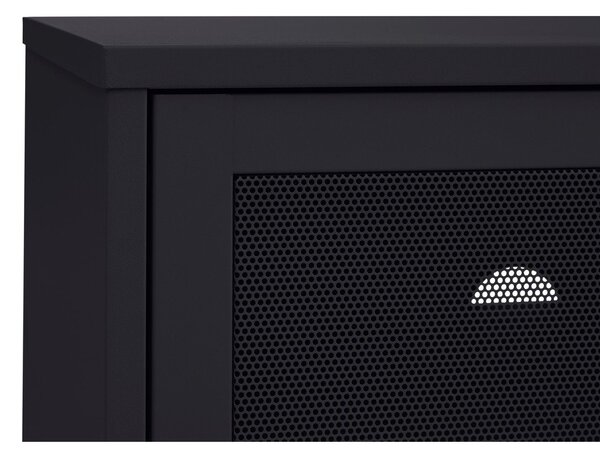 Černý kovový TV stolek 160x55x45 cm Veep – Unique Furniture