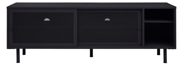 Černý kovový TV stolek 160x55x45 cm Veep – Unique Furniture