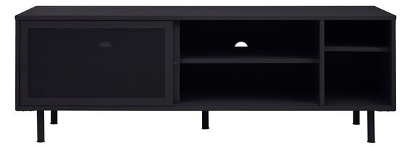 Černý kovový TV stolek 160x55x45 cm Veep – Unique Furniture