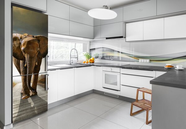 Nálepka fototapeta lednička Chodící slon XL FridgeStick-70x190-f-25742331