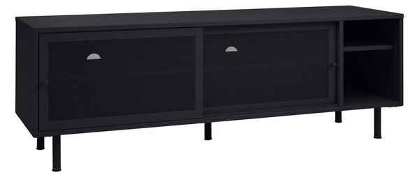 Černý kovový TV stolek 160x55x45 cm Veep – Unique Furniture