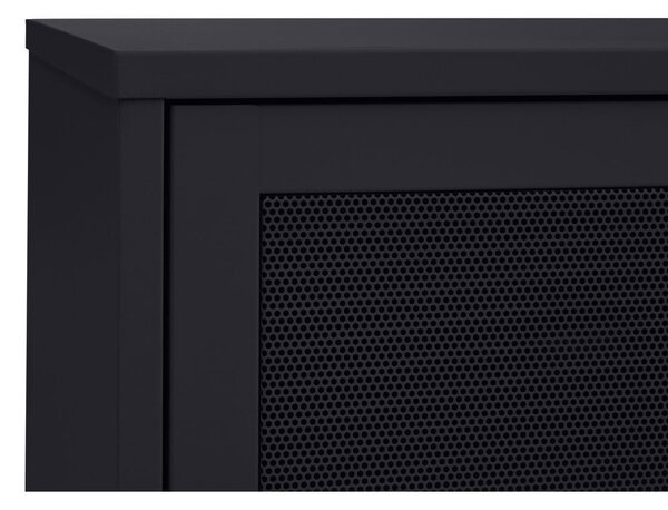 Černý kovový TV stolek 160x55x45 cm Veep – Unique Furniture