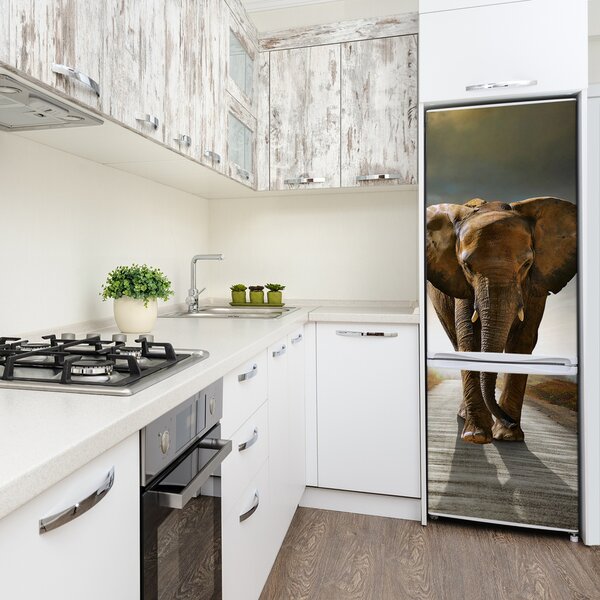 Nálepka fototapeta lednička Chodící slon XL FridgeStick-70x190-f-25742331