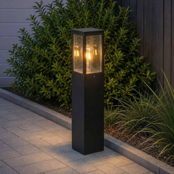 Searchlight Stojací lampa Dubai, černá, ABS, polykarbonát, E27, Černá, Plast, Moderní