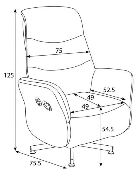 Polohovací křeslo béžové, elektrické TV-C5479 GREY2