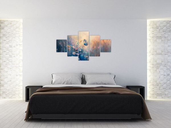 Obraz - Louka s motýlem (125x70 cm)