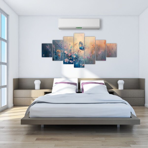 Obraz - Louka s motýlem (210x100 cm)