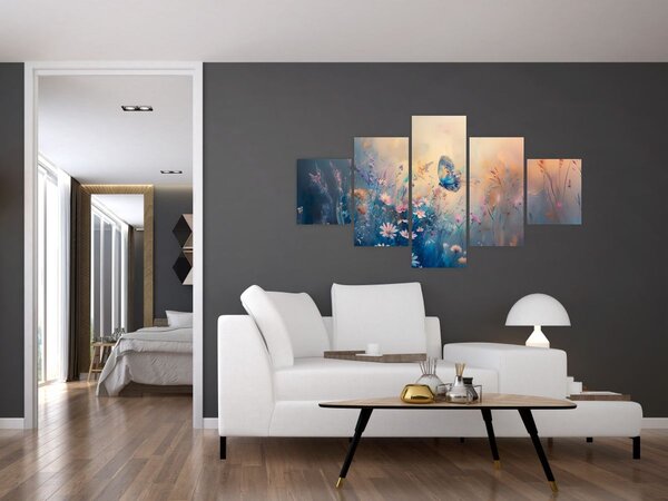 Obraz - Louka s motýlem (125x70 cm)