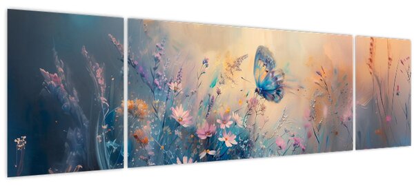 Obraz - Louka s motýlem (170x50 cm)