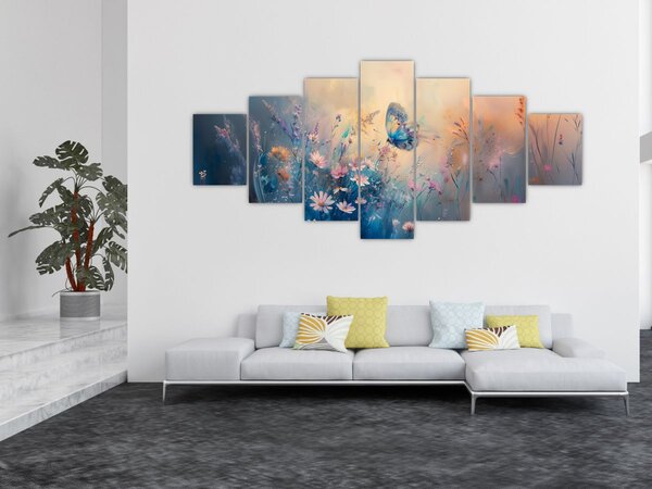 Obraz - Louka s motýlem (210x100 cm)