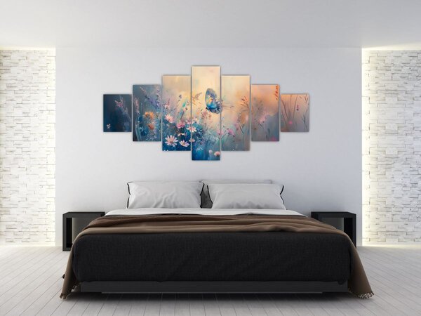 Obraz - Louka s motýlem (210x100 cm)