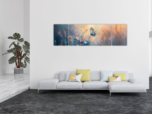 Obraz - Louka s motýlem (170x50 cm)