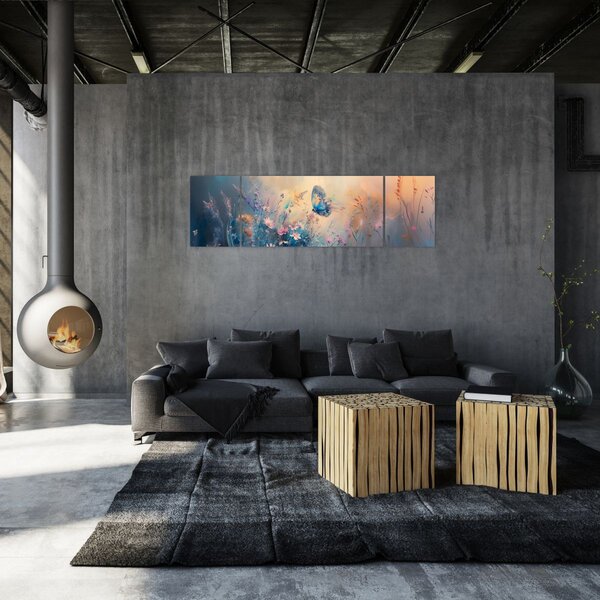 Obraz - Louka s motýlem (170x50 cm)