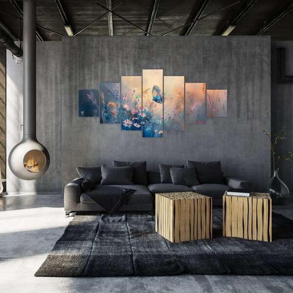 Obraz - Louka s motýlem (210x100 cm)