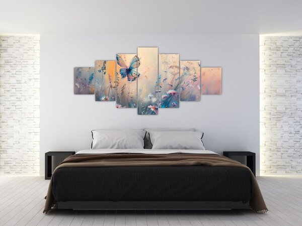 Obraz - Louka s motýlem II. (210x100 cm)