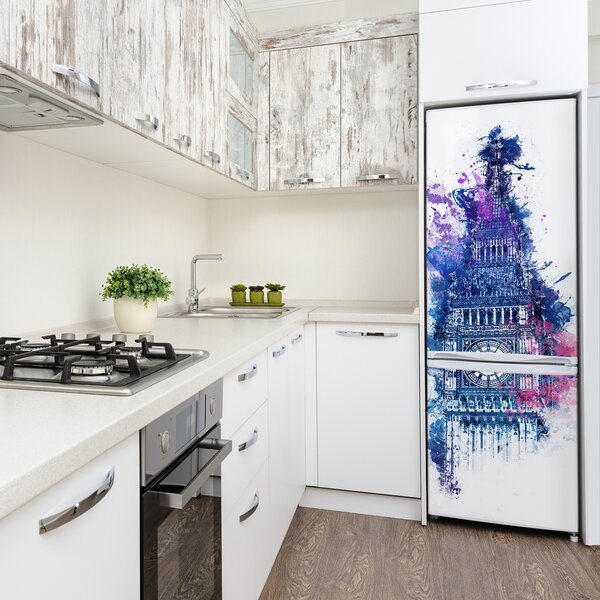 Nálepka fototapeta lednička Barevný Big Ben FridgeStick-70x190-f-100720659