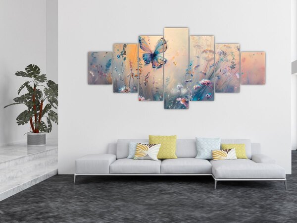 Obraz - Louka s motýlem II. (210x100 cm)