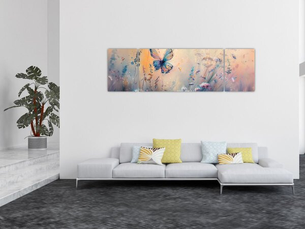 Obraz - Louka s motýlem II. (170x50 cm)