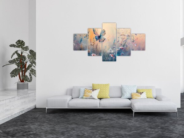 Obraz - Louka s motýlem II. (125x70 cm)