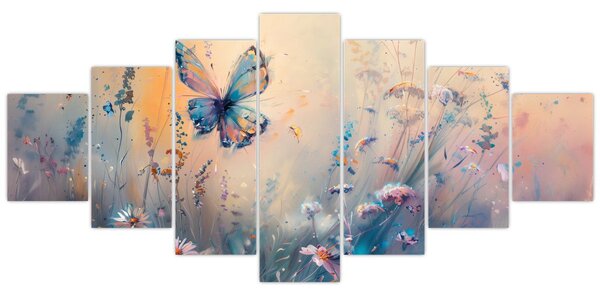 Obraz - Louka s motýlem II. (210x100 cm)