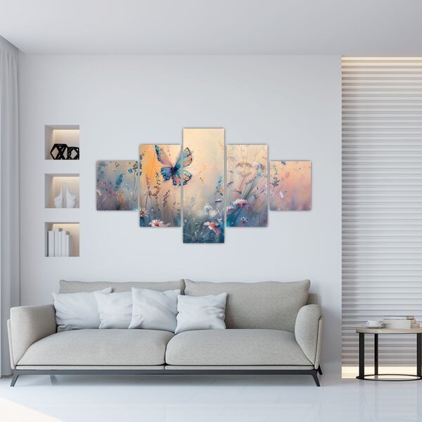 Obraz - Louka s motýlem II. (125x70 cm)