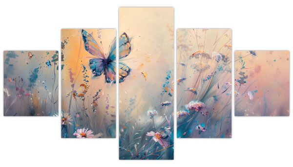 Obraz - Louka s motýlem II. (125x70 cm)