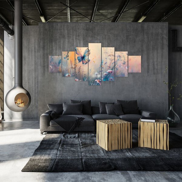 Obraz - Louka s motýlem II. (210x100 cm)