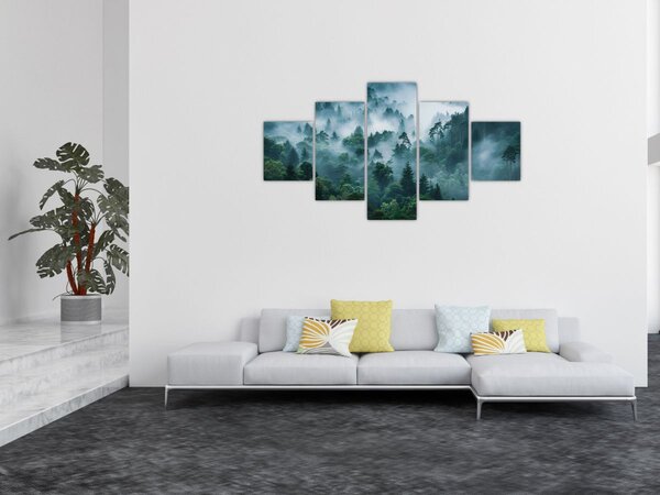 Obraz - Les v mlze (125x70 cm)