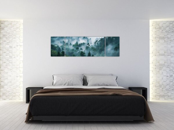 Obraz - Les v mlze (170x50 cm)
