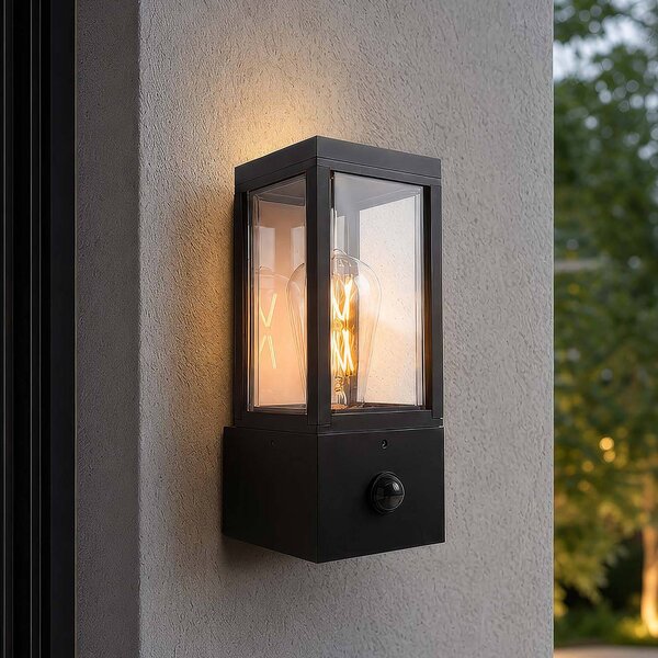 Searchlight Venkovní nástěnné svítidlo Dubai, černé, ABS, polykarbonát, E27, Černá, Plast, Moderní, Nástěnné svítidlo