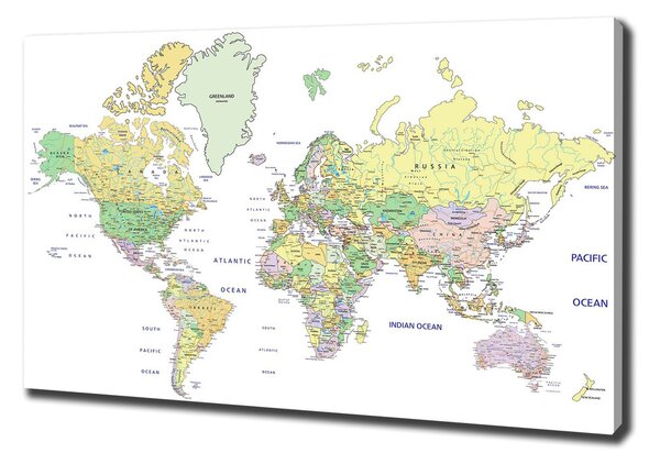 Foto obraz na plátně Mapa světa pl-oc-100x70-f-82821483