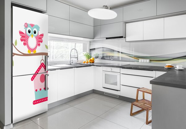Nálepka s fotografií na ledničku Sova na větvi FridgeStick-70x190-f-101473258