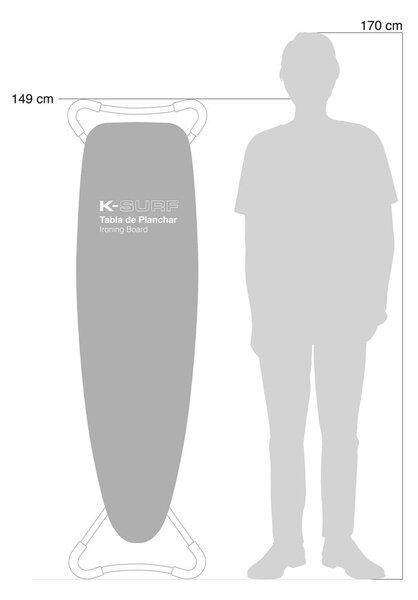 Žehlicí prkno 130x37 cm K-Surf Salvia Tube – Rolser