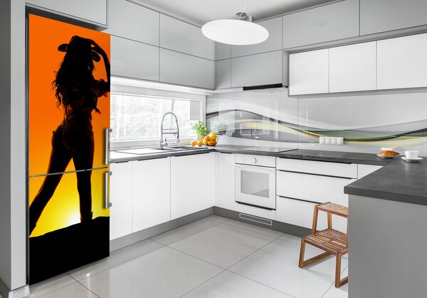 Nálepka tapeta na ledničku Silueta kovbojky FridgeStick-70x190-f-101781440