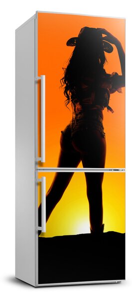 Nálepka tapeta na ledničku Silueta kovbojky FridgeStick-70x190-f-101781440