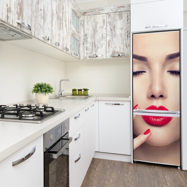 Nálepka tapeta na ledničku Červená ústa FridgeStick-70x190-f-101945492