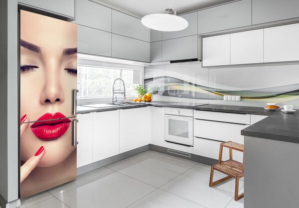 Nálepka tapeta na ledničku Červená ústa FridgeStick-70x190-f-101945492