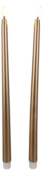 Mondex Sada 2 ks LED vysokých svíček s časovačem Aliya 27 cm zlatá