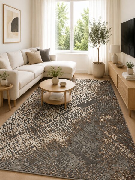 Koberec HOME W3982 GREY / A.BEIGE