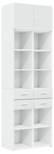 Úzká úložná bílá 70 x 42,5 x 225 cm kompozitní dřevo 3281336