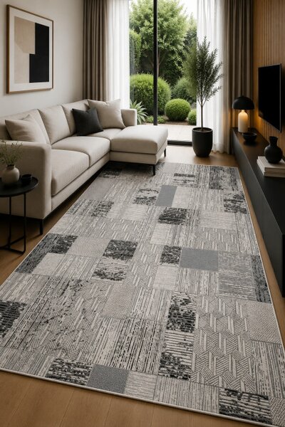 Koberec HOME 384 GREY / BLACK