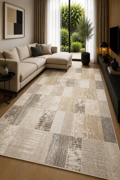 Koberec HOME 384 CREAM / BROWN