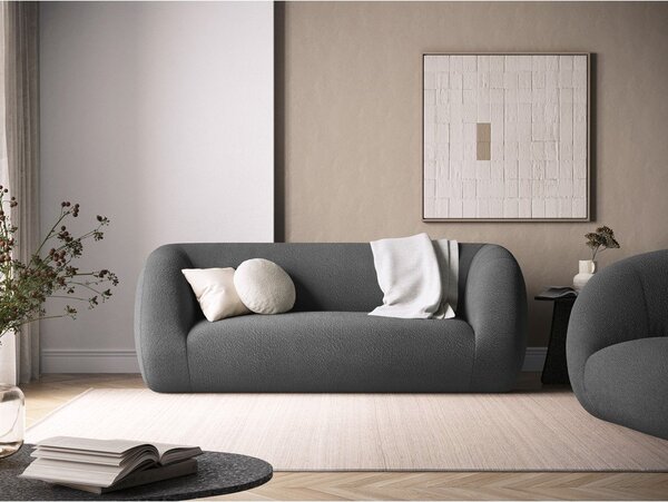 Šedá pohovka z textilie bouclé 210 cm Essen – Cosmopolitan Design