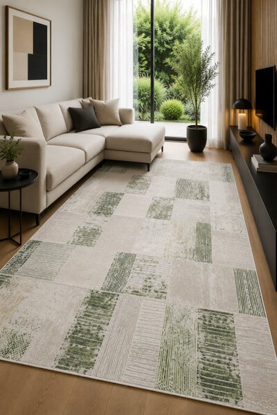 Koberec HOME 384 CREAM / GREEN