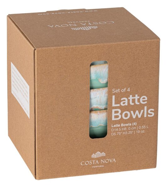 Tyrkysové mísy v sadě 4 ks z kameniny ø 15 cm Latte – Costa Nova