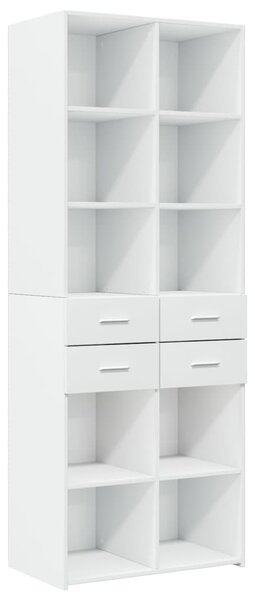 Úzká úložná bílá 70 x 42,5 x 225 cm kompozitní dřevo 3281336