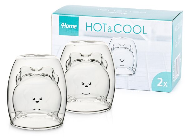 4Home Termo sklenice Hot&Cool Lady Bear 250 ml, 2 ks