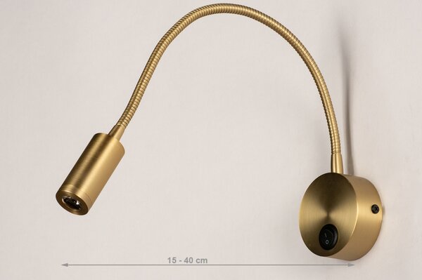 Nástěnné designové LED svítidlo s vypínačem Fibie Gold (LMD)