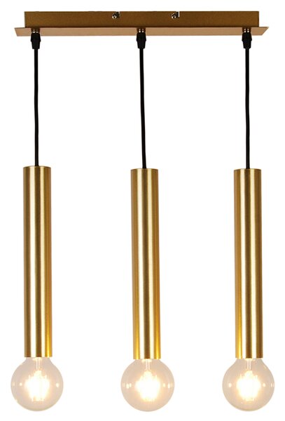 CLX Závěsné moderní osvětlení nad jídelní stůl LAZIO, 3xE27, 40W, 28,4x9cm, zlaté 50103037